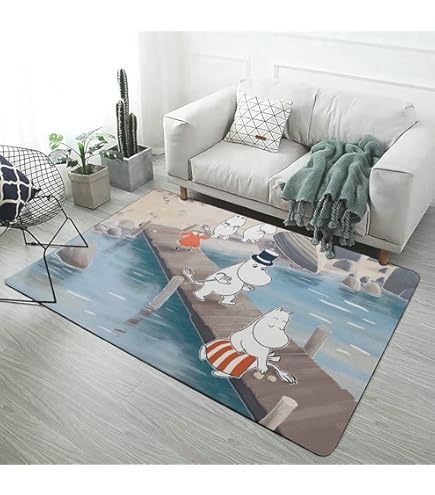 Amazon｜スミノエ(Suminoe) ラグ ネイビー 130×185cm ムーミン